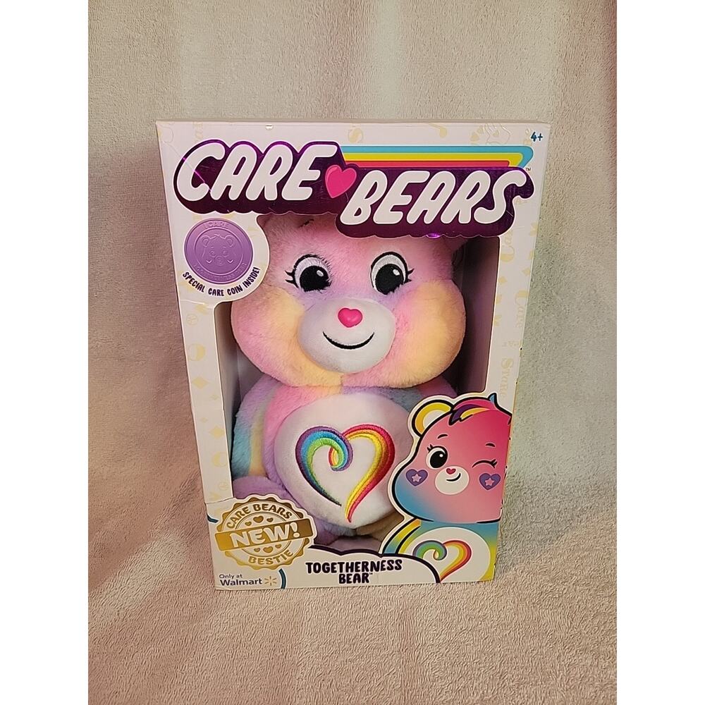 Care Bears Togetherness Bear Plush Toy with Care Coin - Multicolor (22077) New